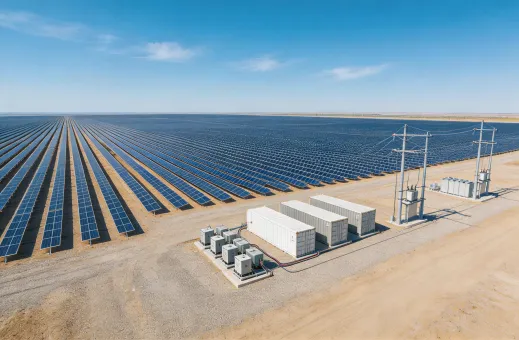 Utility solar battery storage site